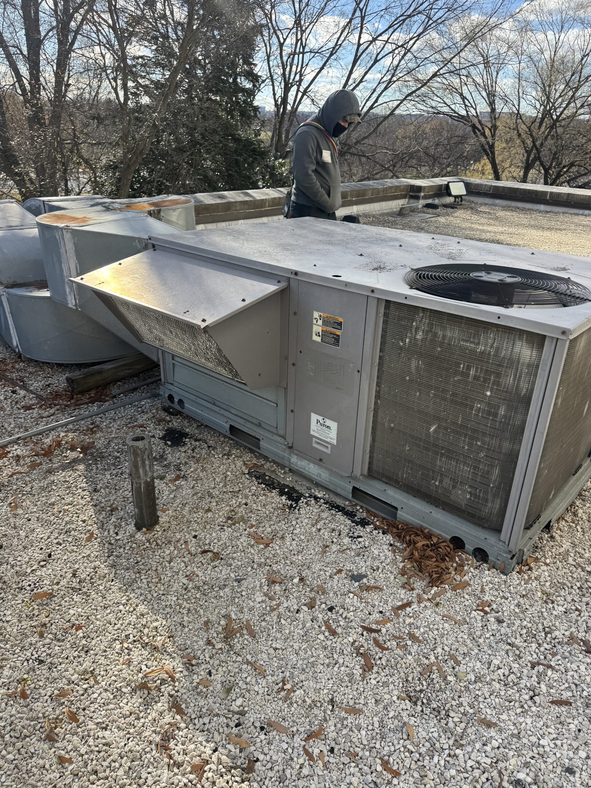 Local HVAC technician installing ductless system in Northern Virginia home